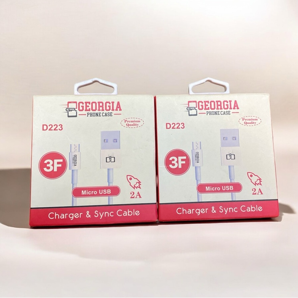 3FT Micro USB Charger & Sync Cable - Pink/White